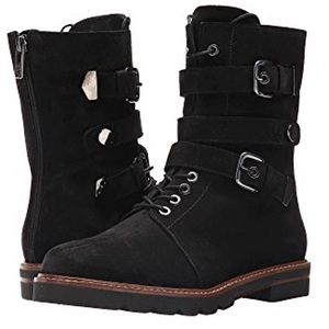 STUART WEITZMAN black urbanite nero velour boots